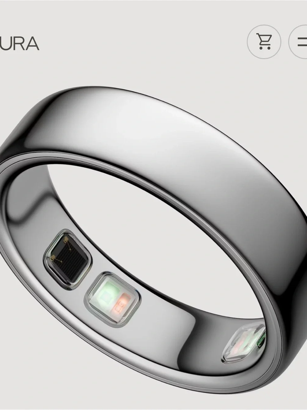 Oura Silver Smart Ring — Polished Silver Health Tracker